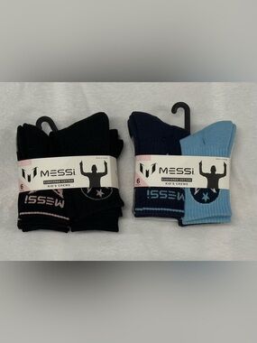 New Boy’s Small Messi 6-Pack Crew Socks Bundle (2)